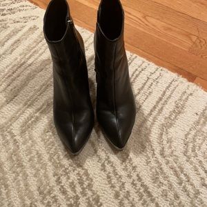 Rachel Zoe Wedge Boot with a gray/silver toe accent.